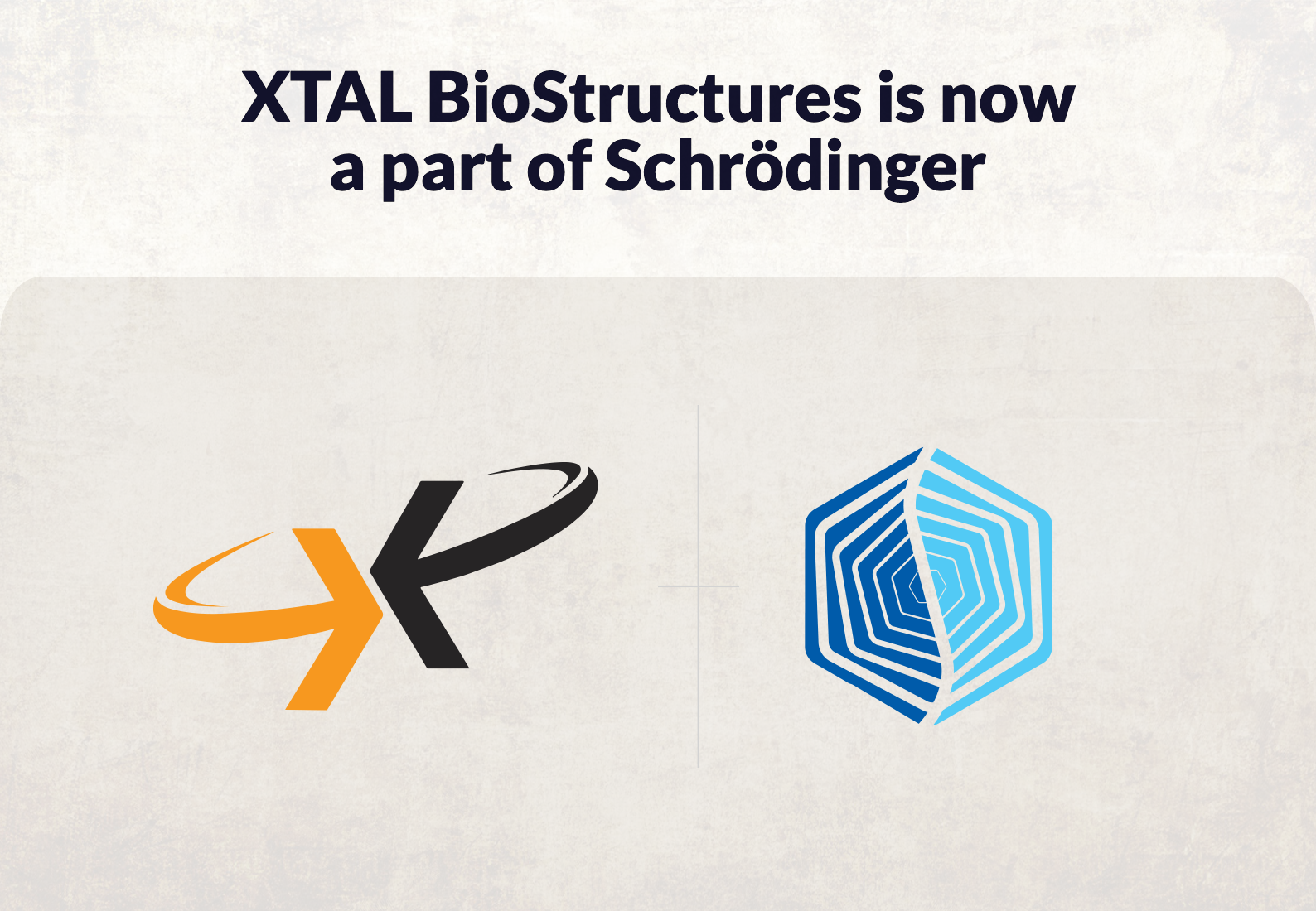 The logos for Schrödinger and XTAL BioStructures are shown side by side.